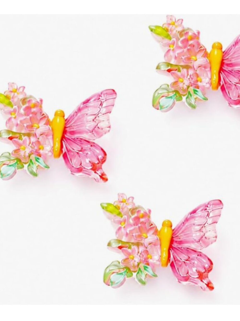 Butterfly Flower Shoe Charms 6pcs